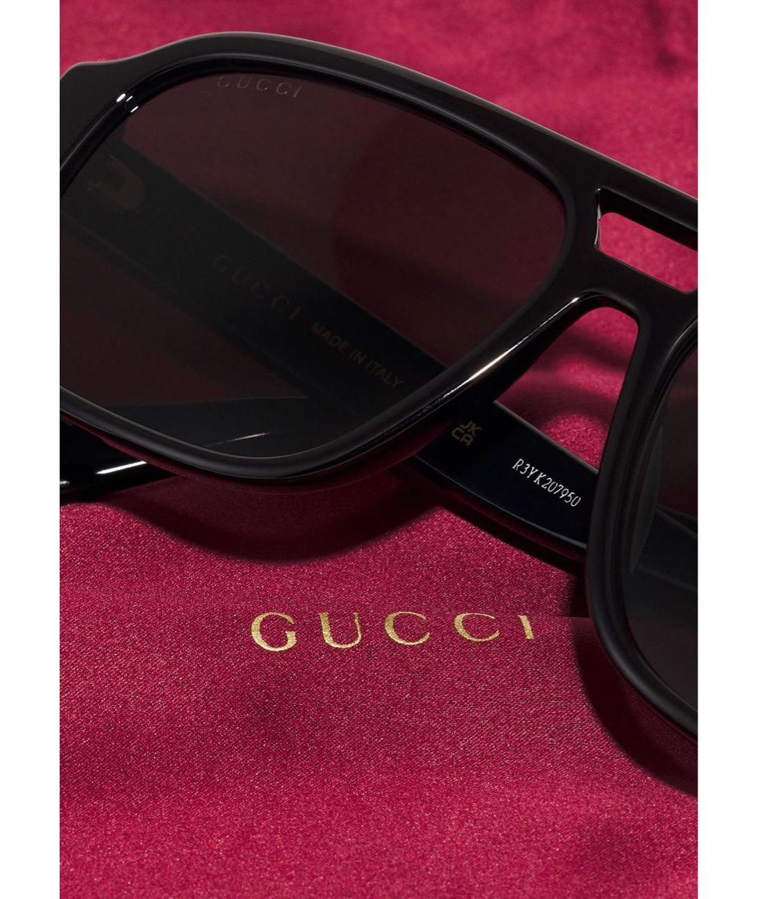 GUCCI Черные пластиковые солнцезащитные очки, фото 4