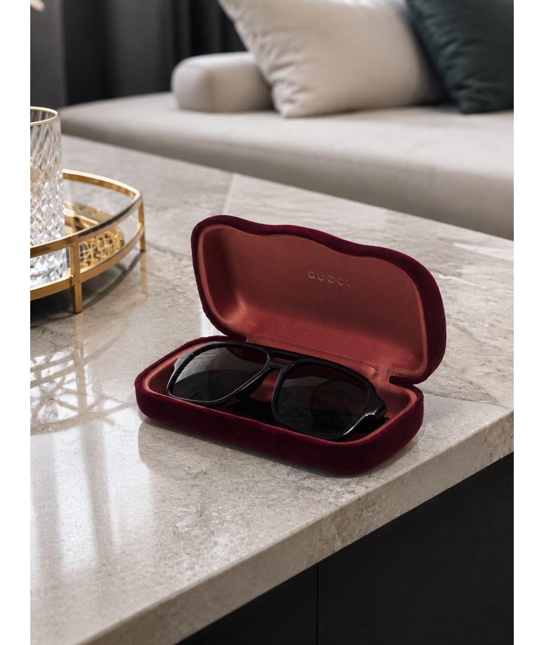 GUCCI Черные пластиковые солнцезащитные очки, фото 6