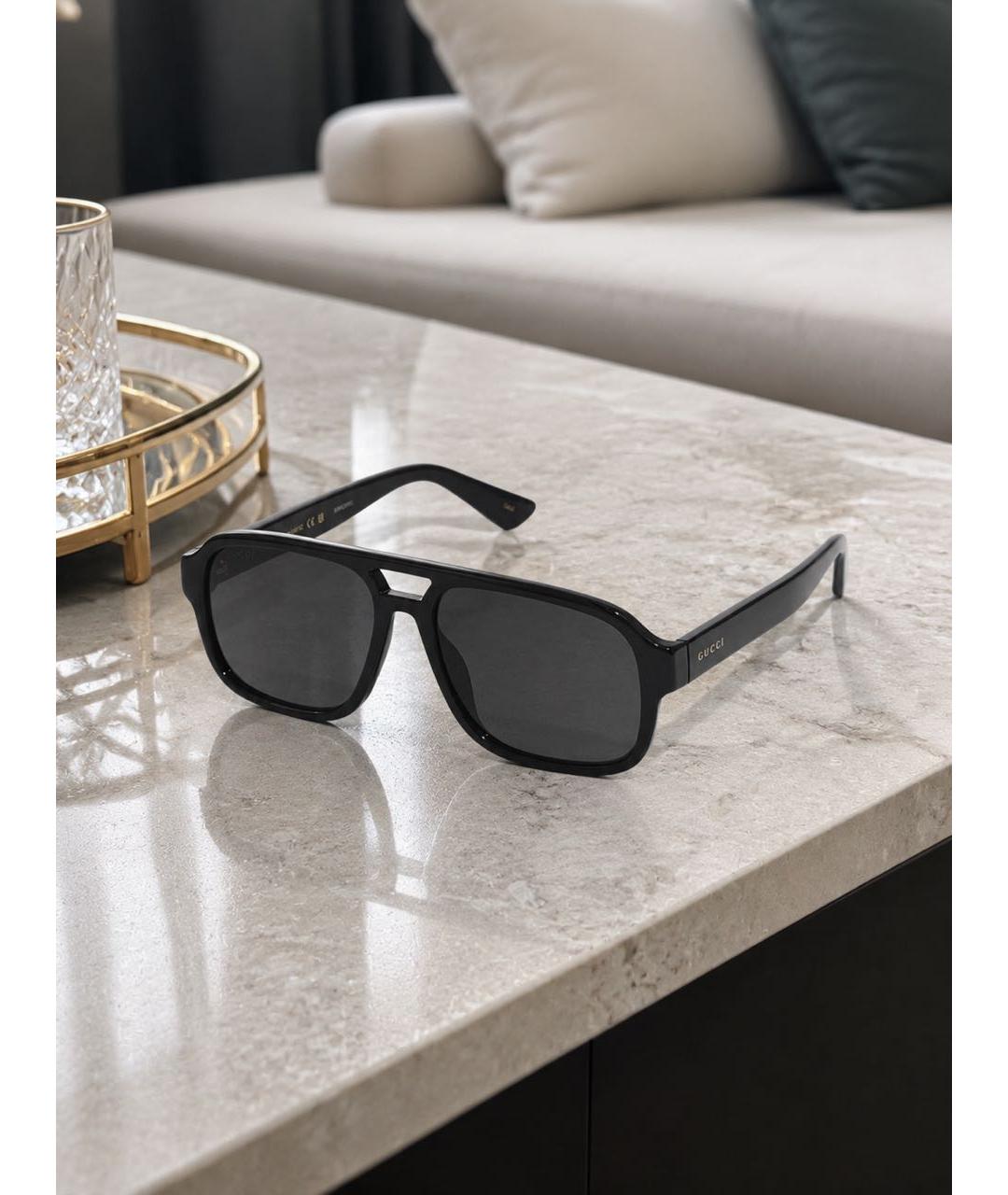 GUCCI Черные пластиковые солнцезащитные очки, фото 5