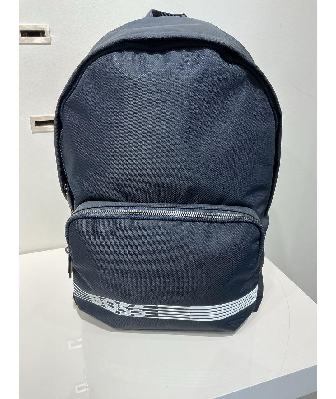HUGO BOSS Темно-синий синтетический рюкзак, фото 4