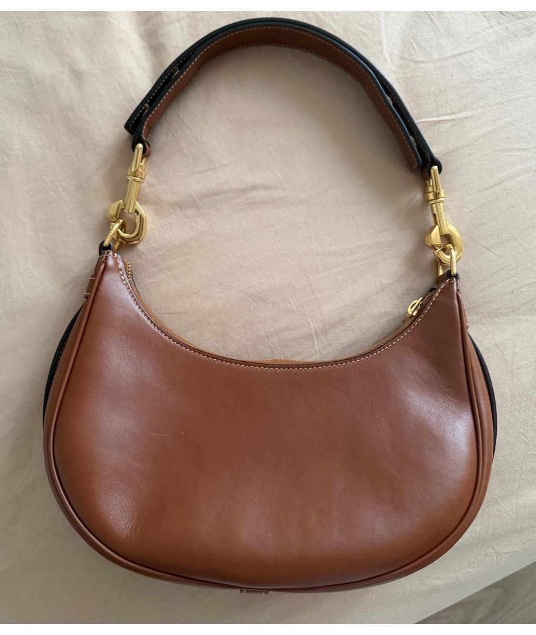 CELINE Коричневая кожаная сумка через плечо, фото 3