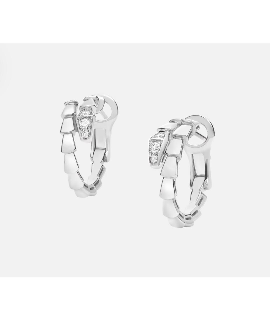 BVLGARI Серебряные серьги из белого золота, фото 2