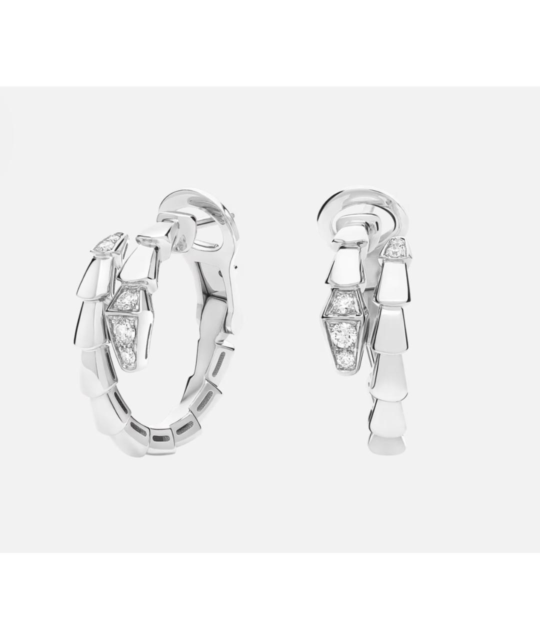 BVLGARI Серебряные серьги из белого золота, фото 3