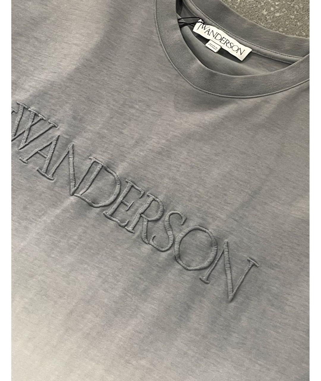 J.W.ANDERSON Серая хлопковая футболка, фото 6