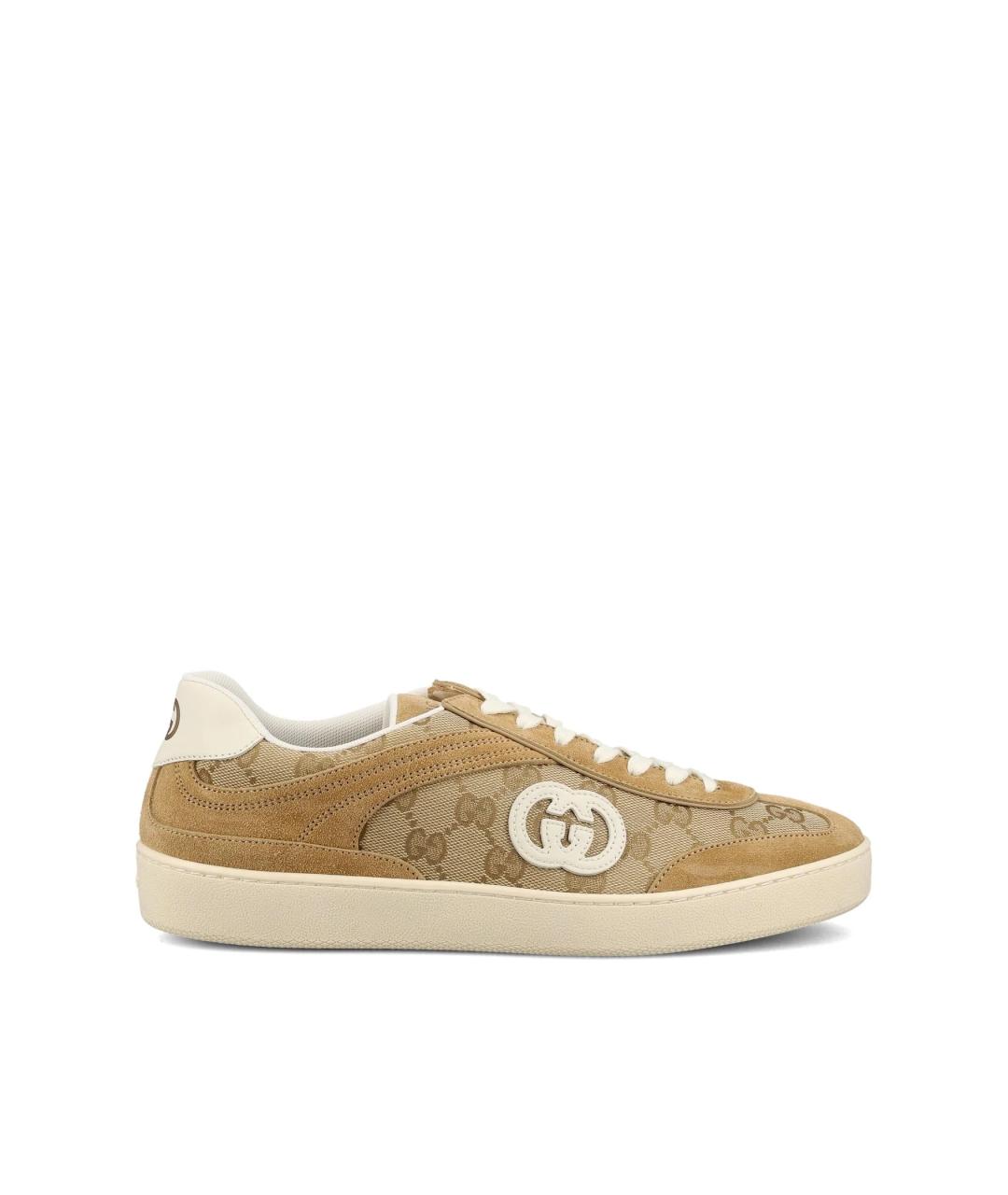 GUCCI Бежевые замшевые кеды, фото 1