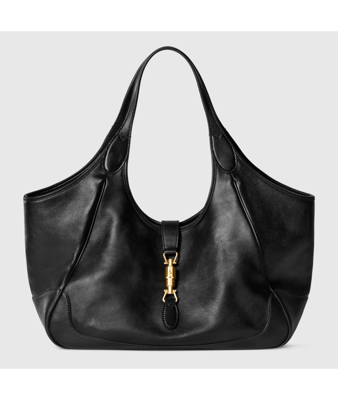 GUCCI Черная кожаная сумка с короткими ручками, фото 1