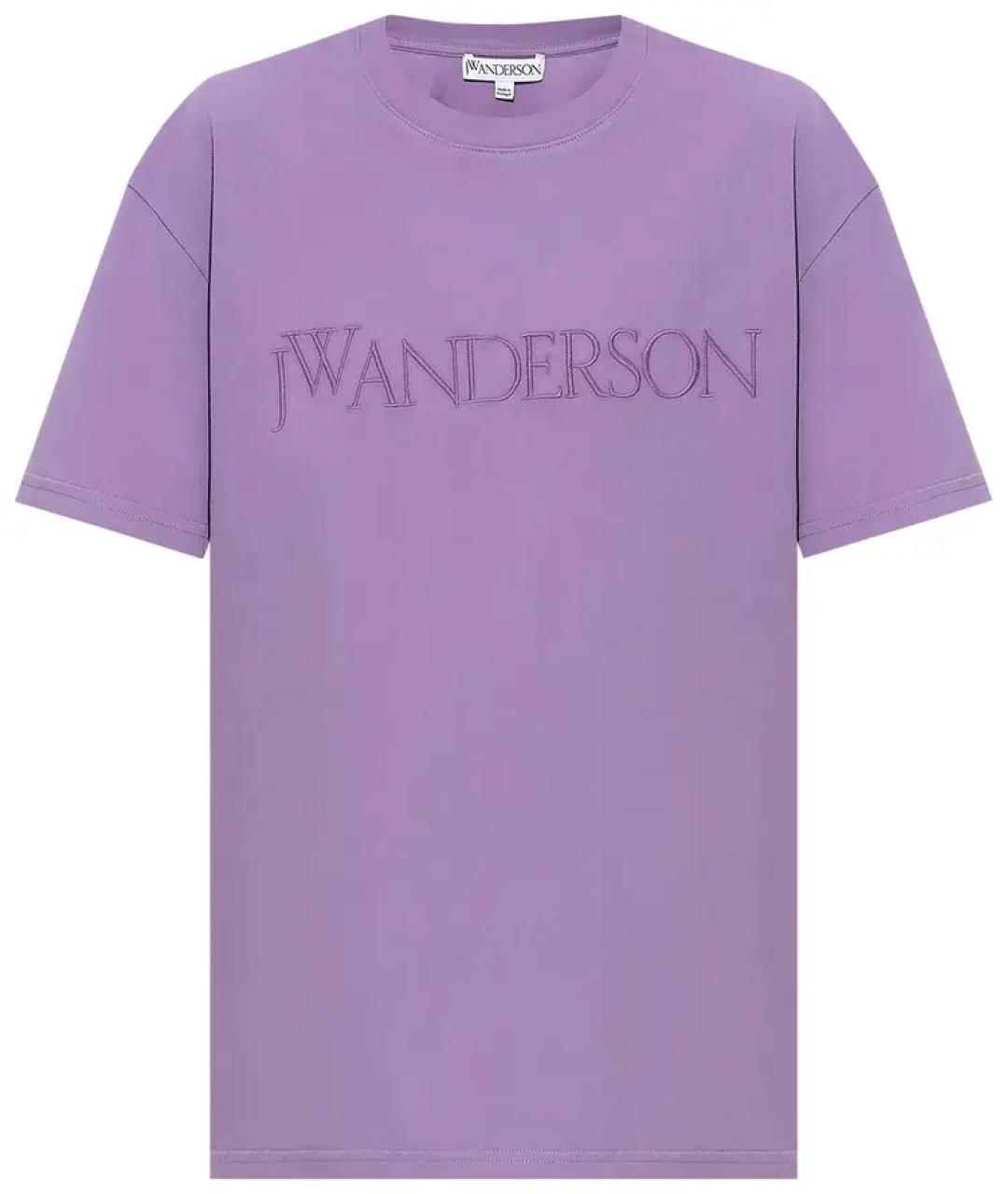 J.W.ANDERSON Фиолетовая хлопковая футболка, фото 1