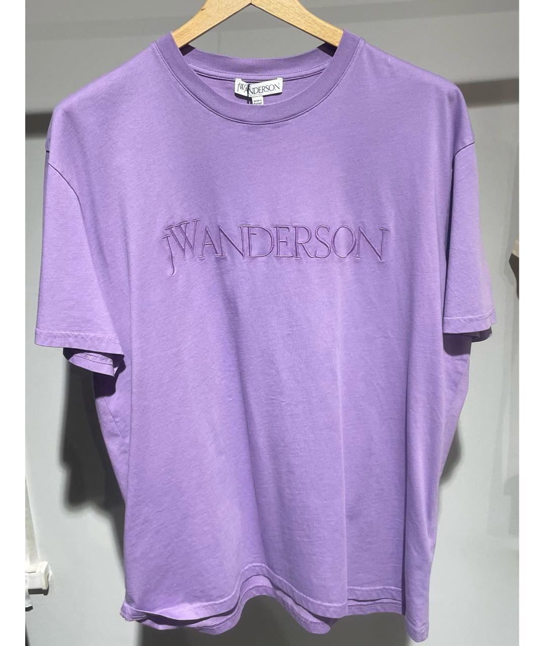 J.W.ANDERSON Фиолетовая хлопковая футболка, фото 4