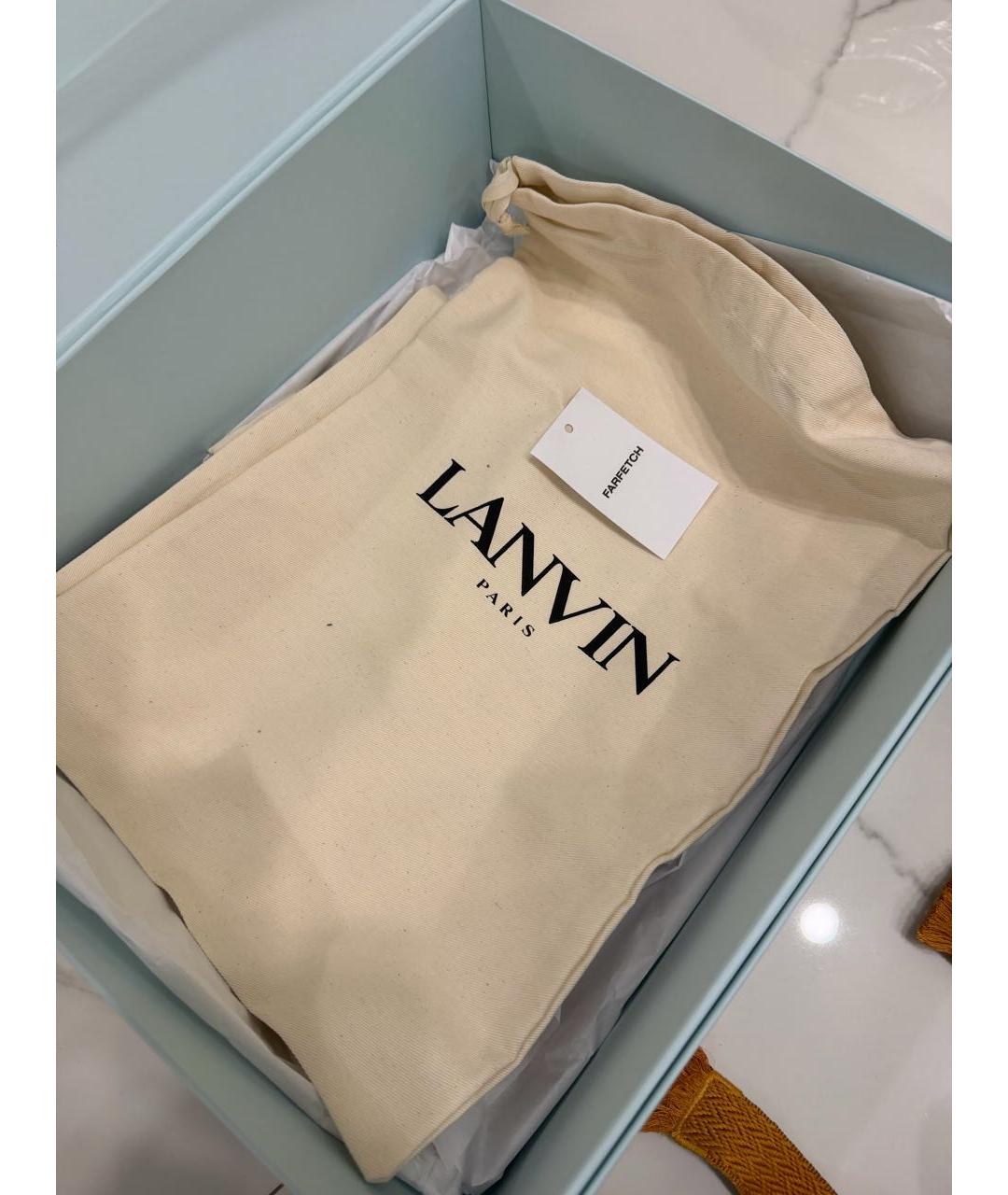 LANVIN Оранжевые замшевые кроссовки, фото 6