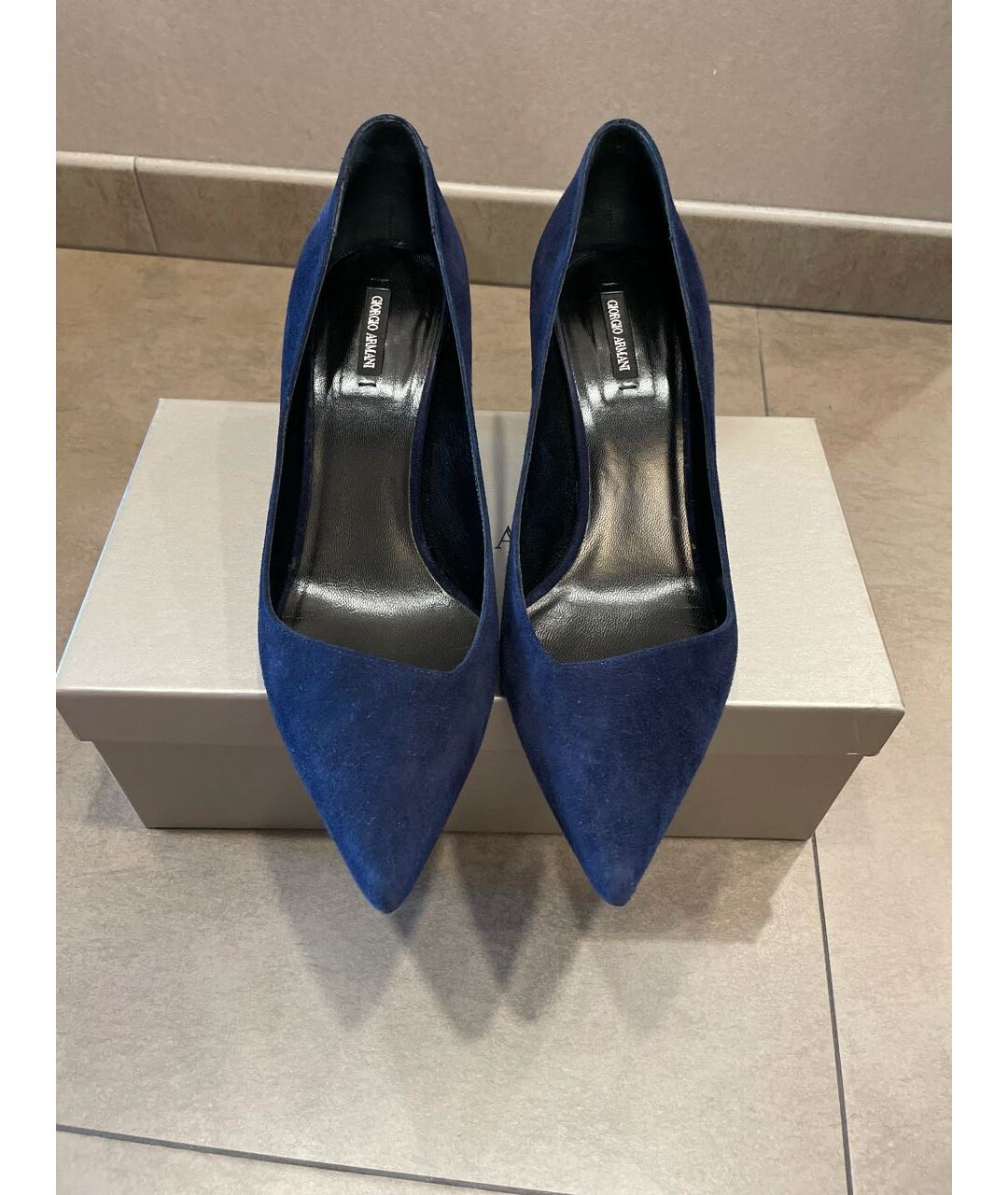 GIORGIO ARMANI Темно-синие замшевые туфли, фото 2