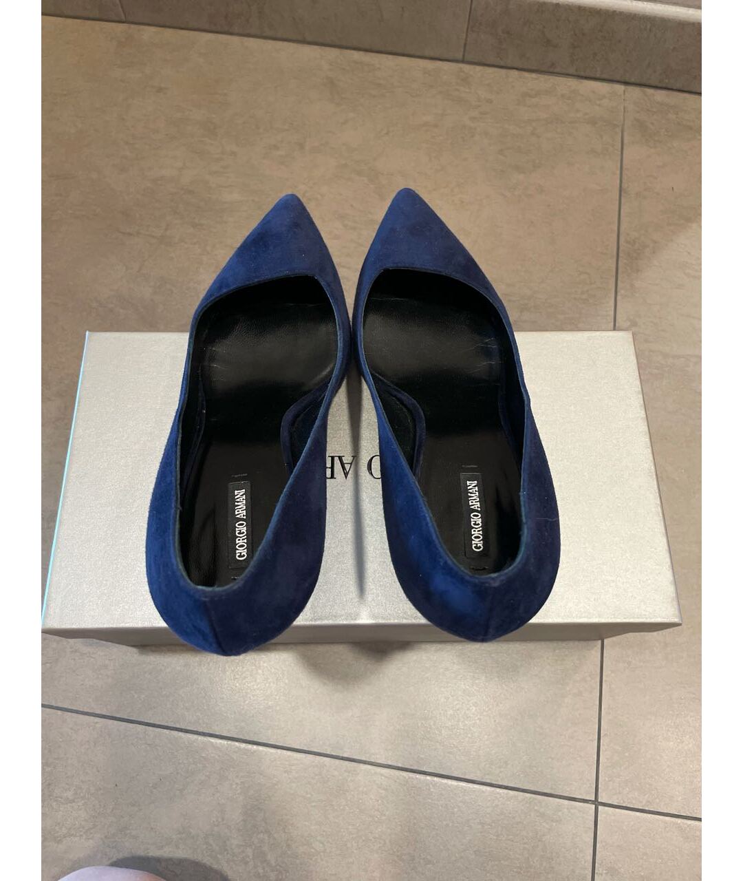 GIORGIO ARMANI Темно-синие замшевые туфли, фото 3