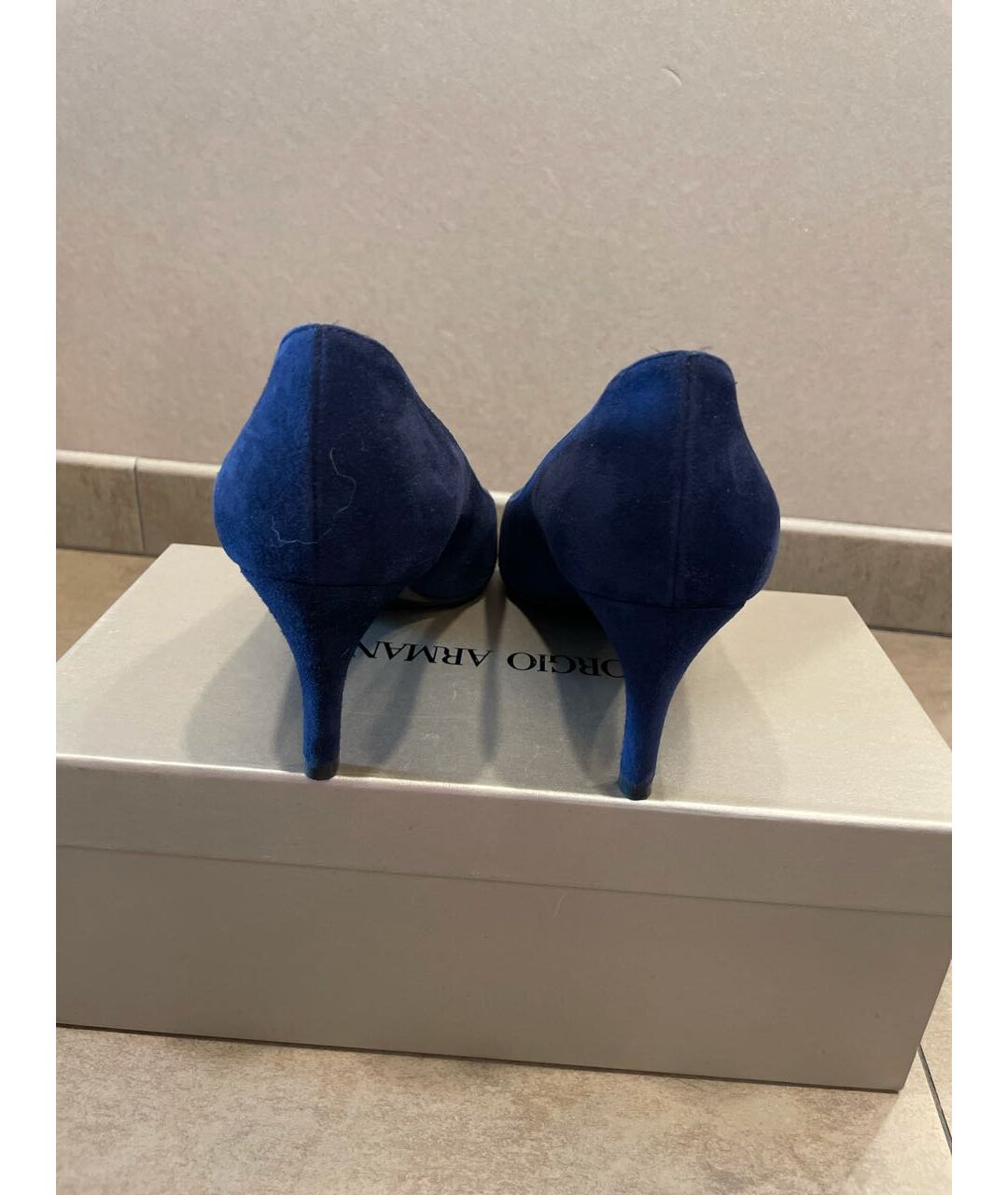 GIORGIO ARMANI Темно-синие замшевые туфли, фото 4