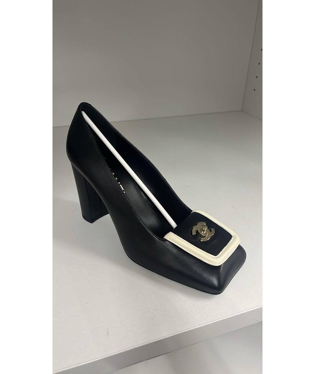 CHANEL Черные кожаные туфли, фото 4