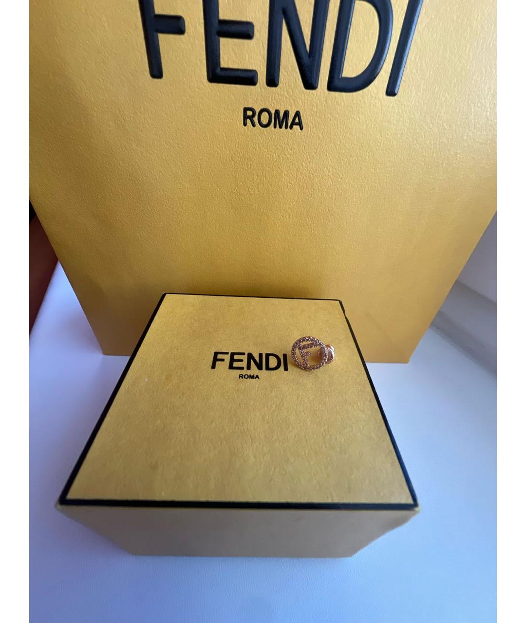 FENDI Розовые металлические серьги, фото 4