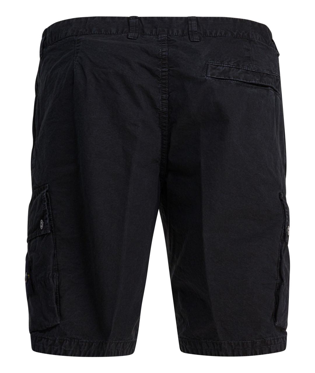 STONE ISLAND Черные хлопковые шорты, фото 2