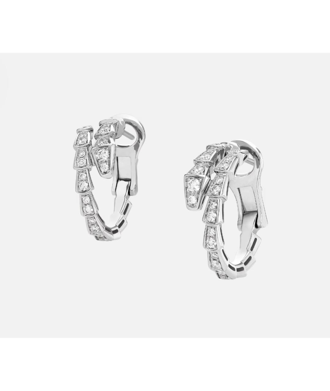 BVLGARI Серебряные серьги из белого золота, фото 2