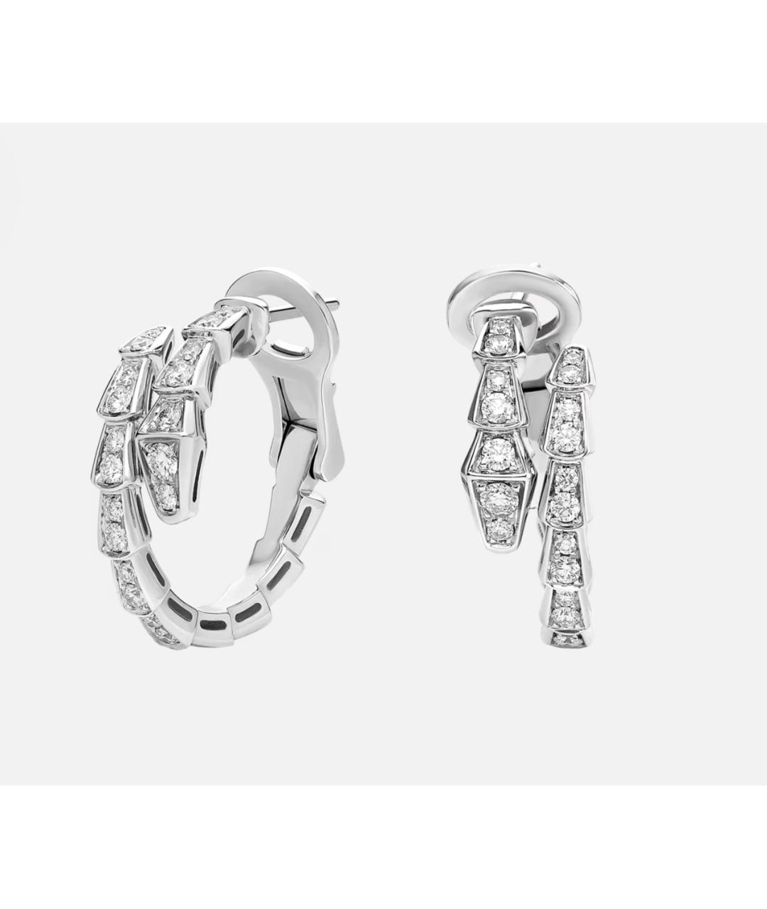 BVLGARI Серебряные серьги из белого золота, фото 3