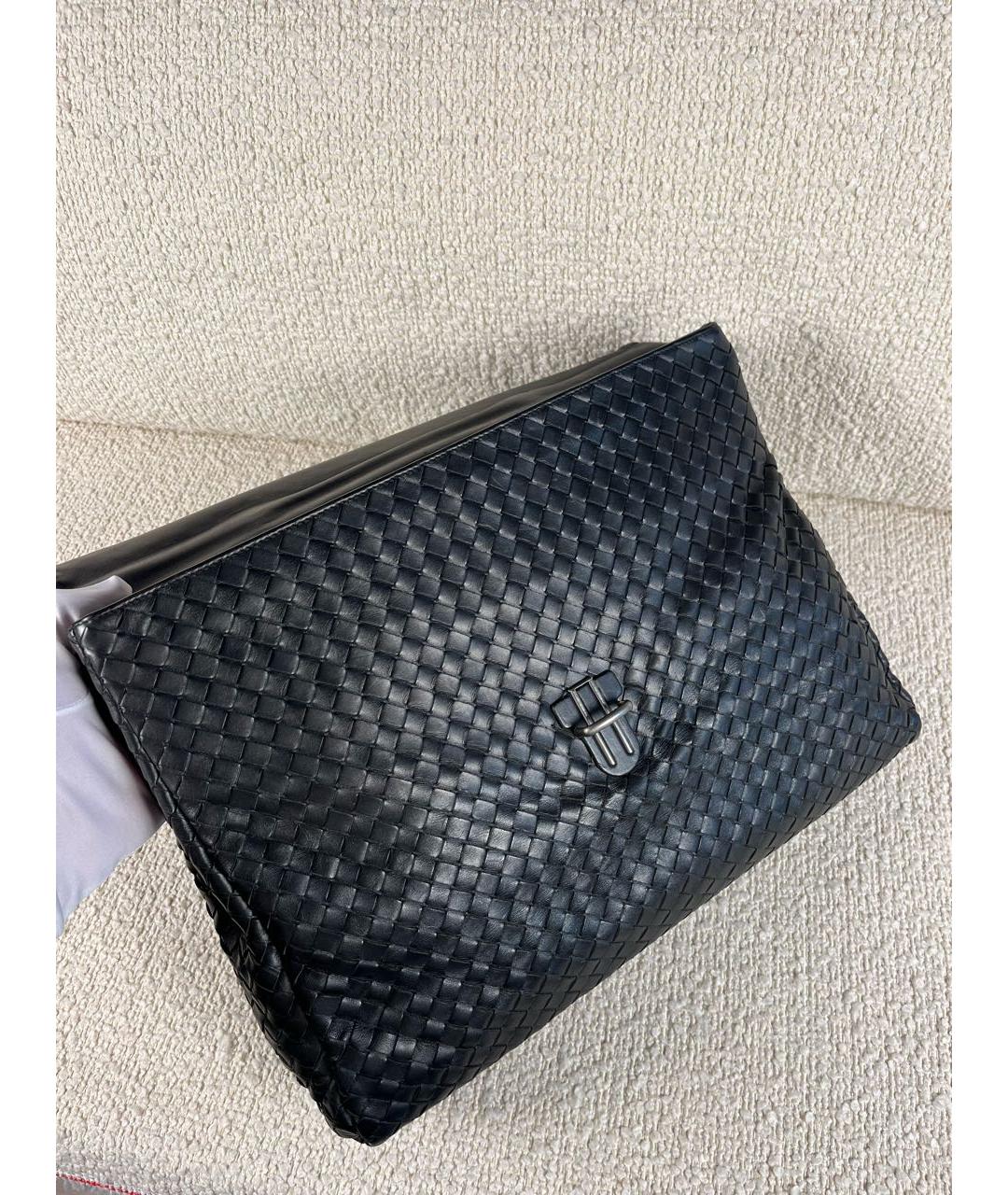 BOTTEGA VENETA Черный кожаный портфель, фото 8