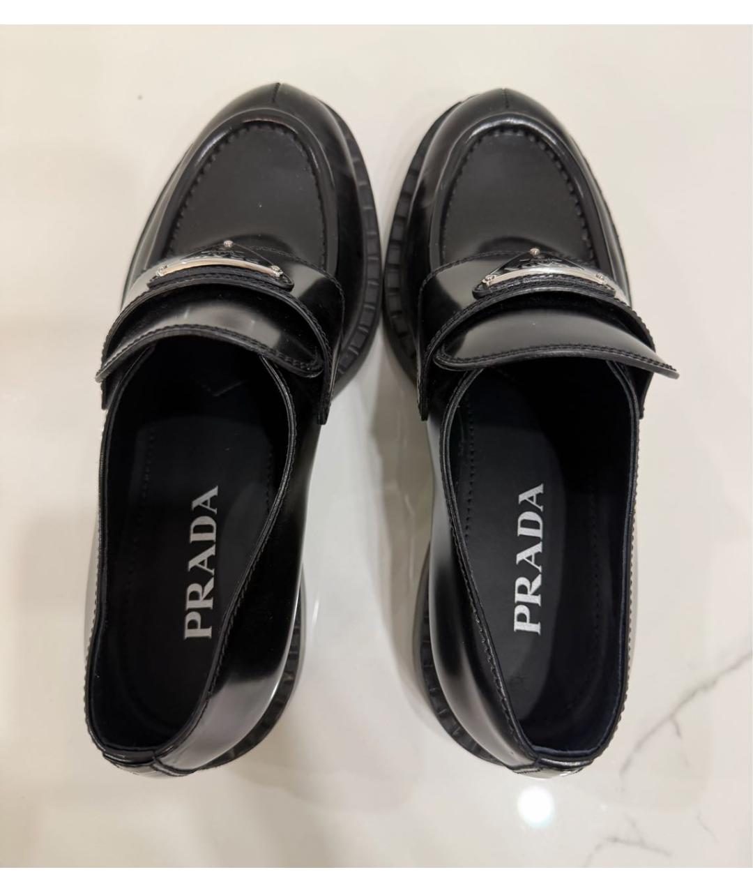 PRADA Черные лоферы из лакированной кожи, фото 3