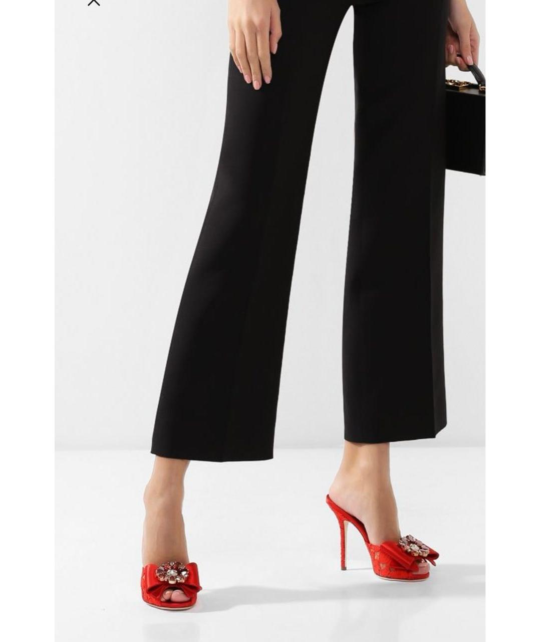 DOLCE&GABBANA Красные текстильные мюли, фото 6