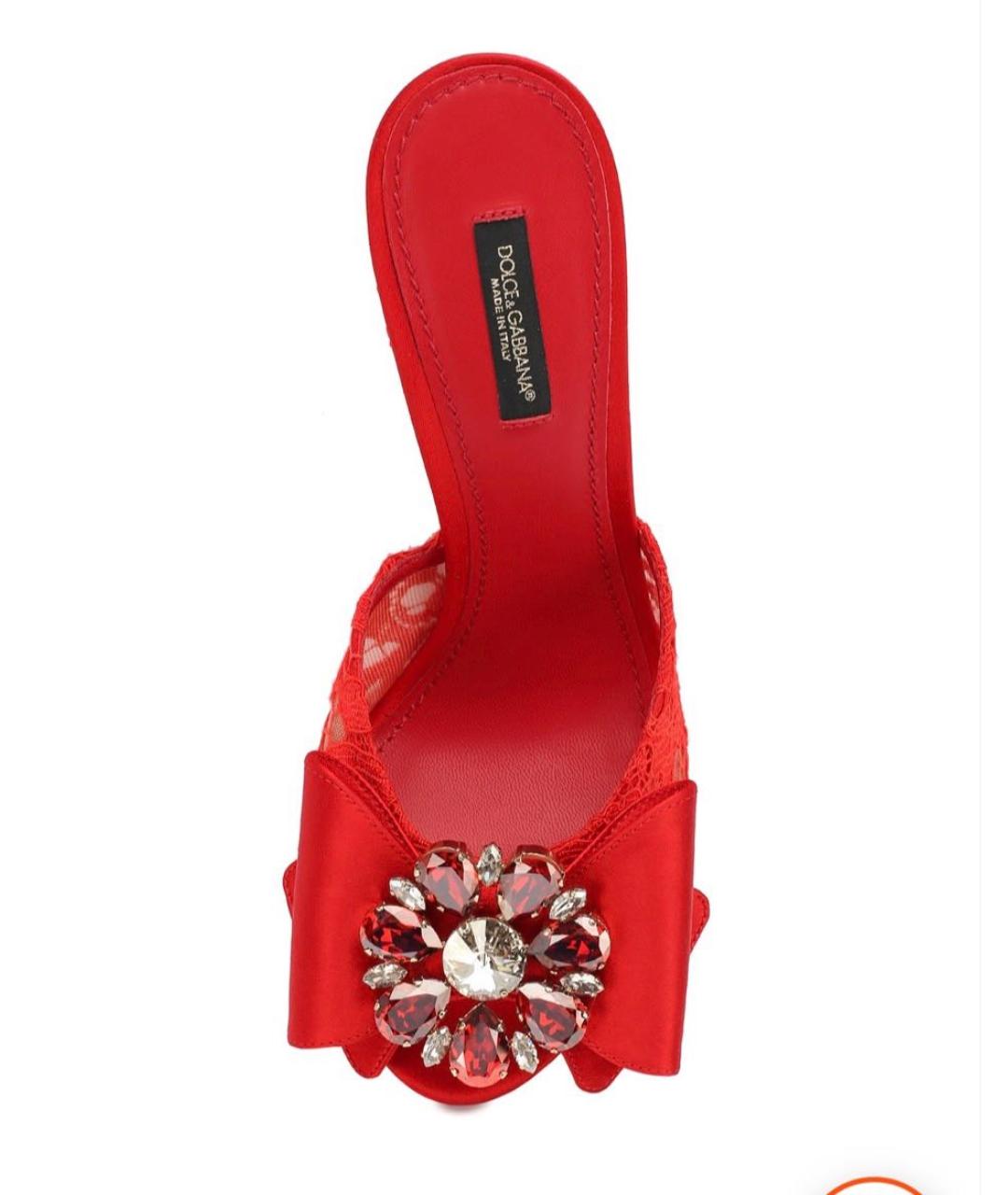 DOLCE&GABBANA Красные текстильные мюли, фото 3