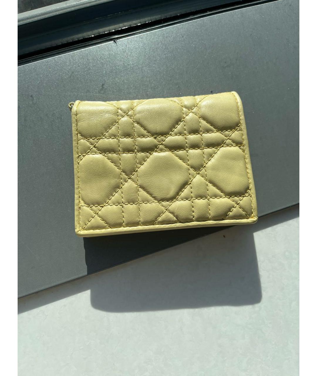 CHRISTIAN DIOR Желтый кожаный кошелек, фото 5
