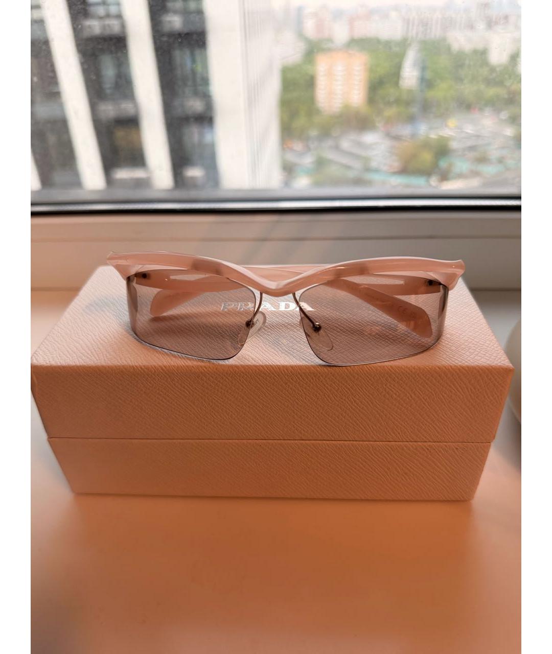 PRADA Коричневые пластиковые солнцезащитные очки, фото 4