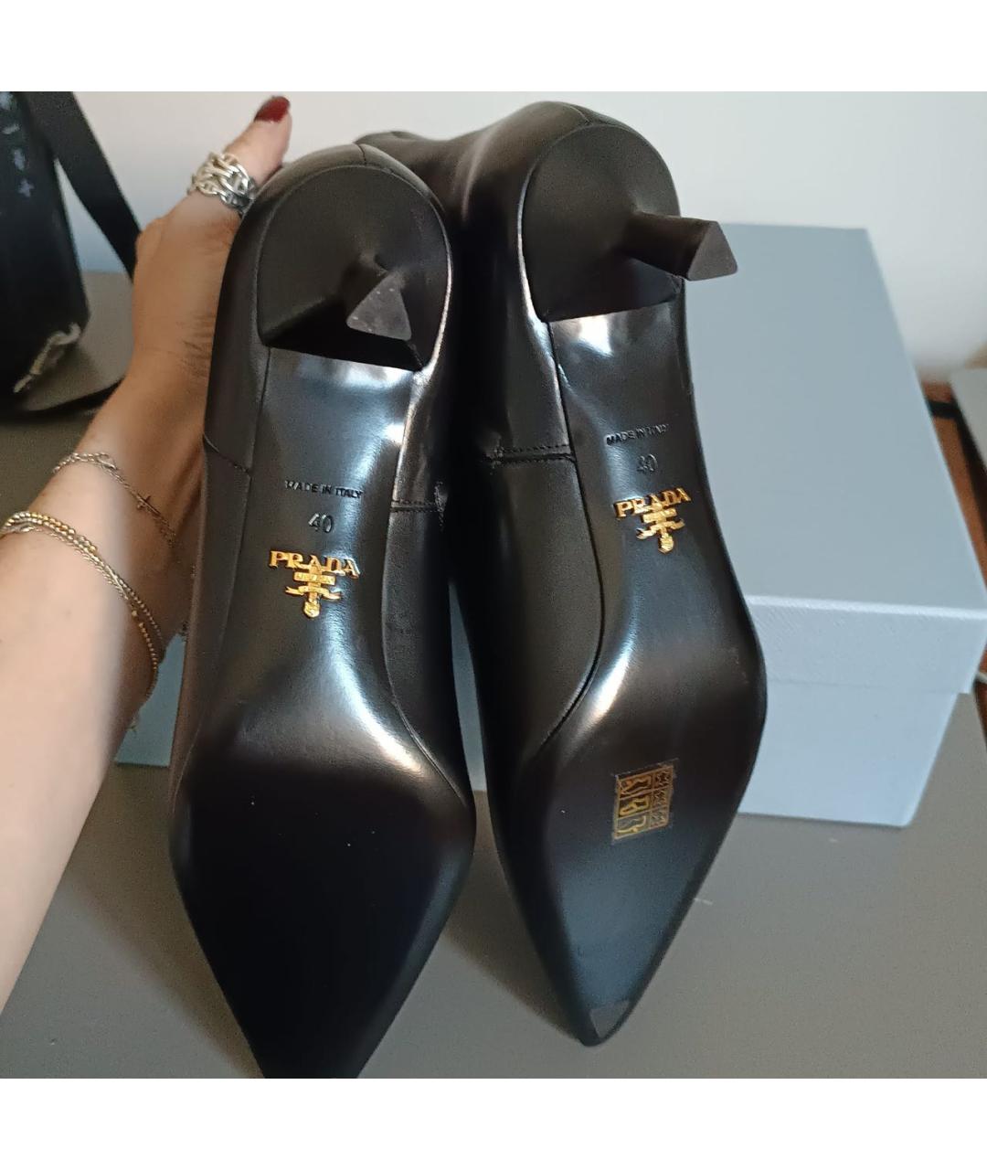 PRADA Черные кожаные ботильоны, фото 3