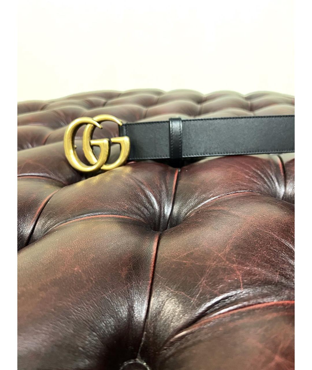 GUCCI Черный кожаный ремень, фото 5