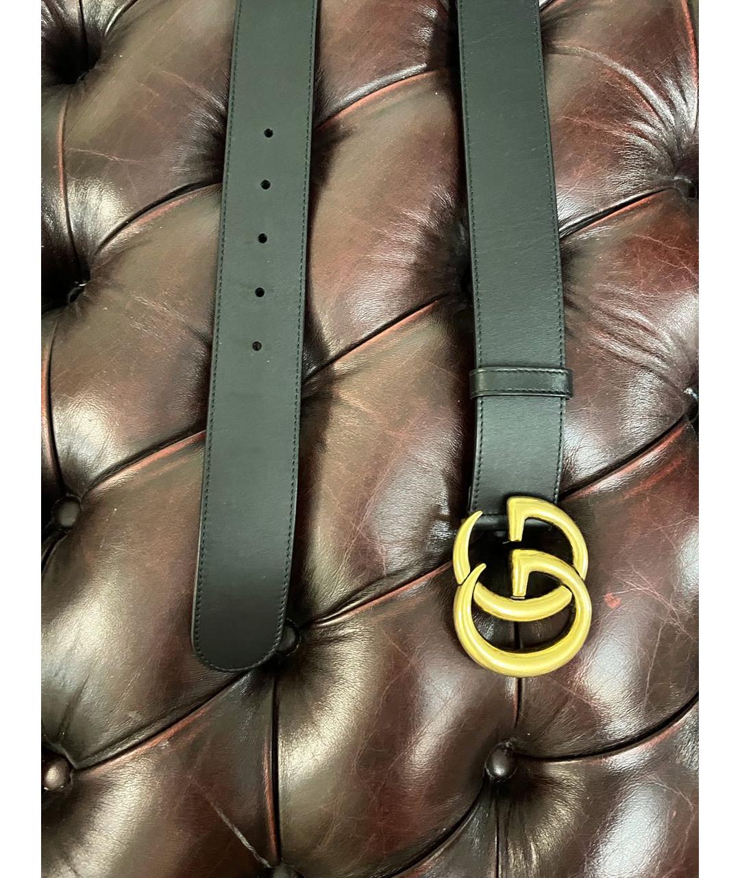 GUCCI Черный кожаный ремень, фото 2