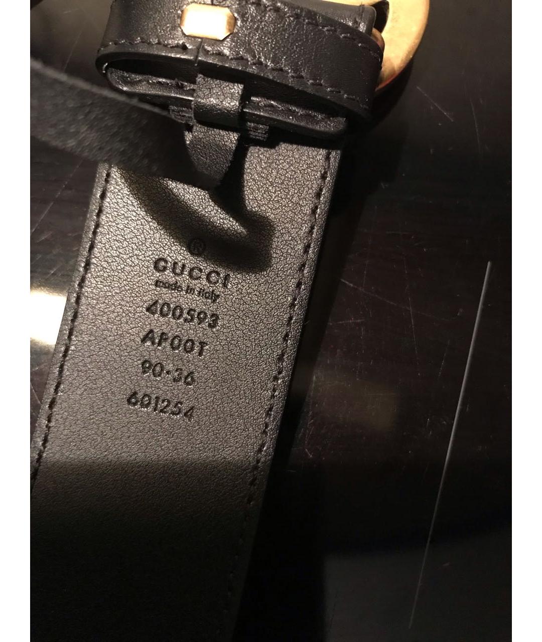 GUCCI Черный кожаный ремень, фото 3