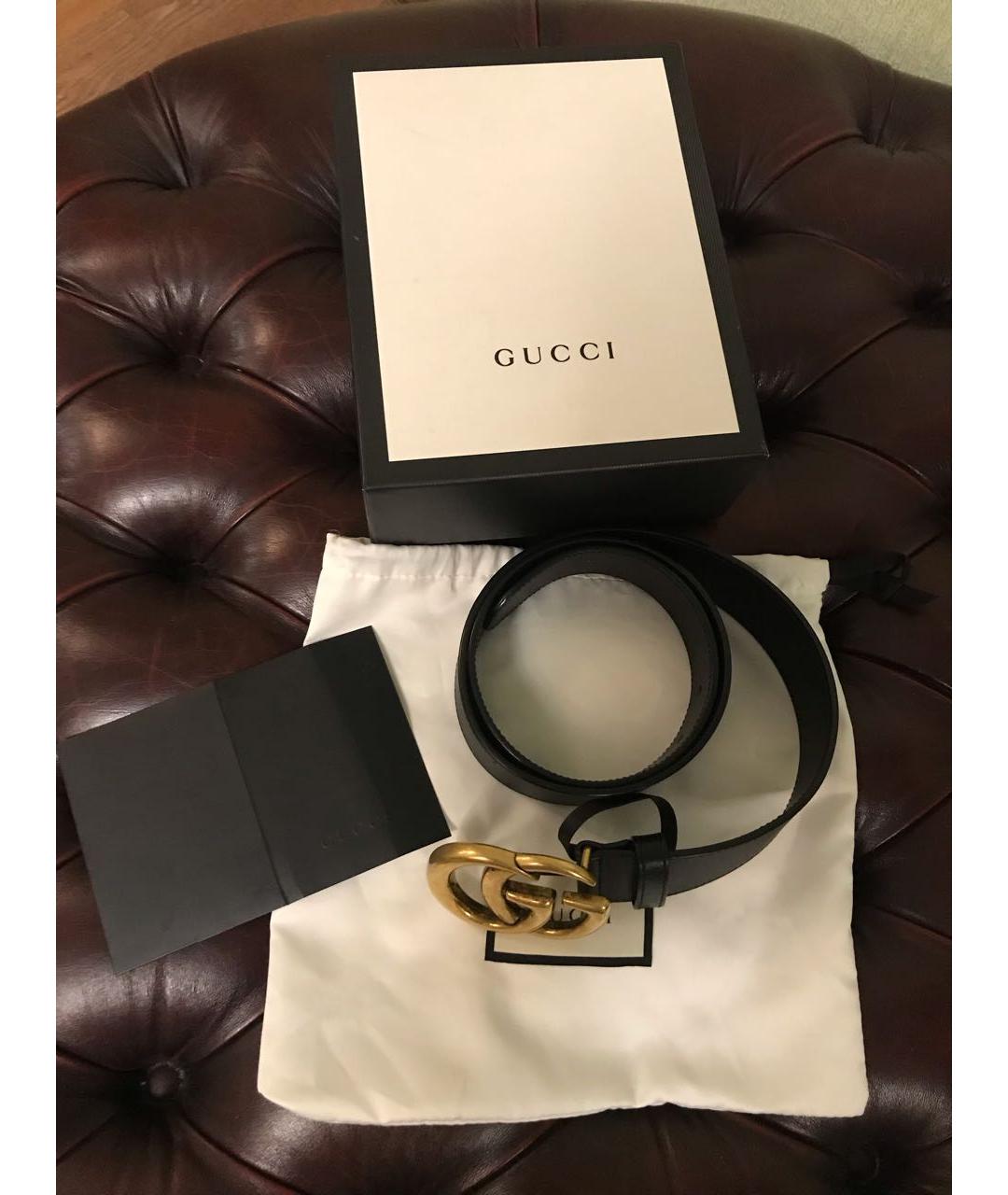 GUCCI Черный кожаный ремень, фото 4