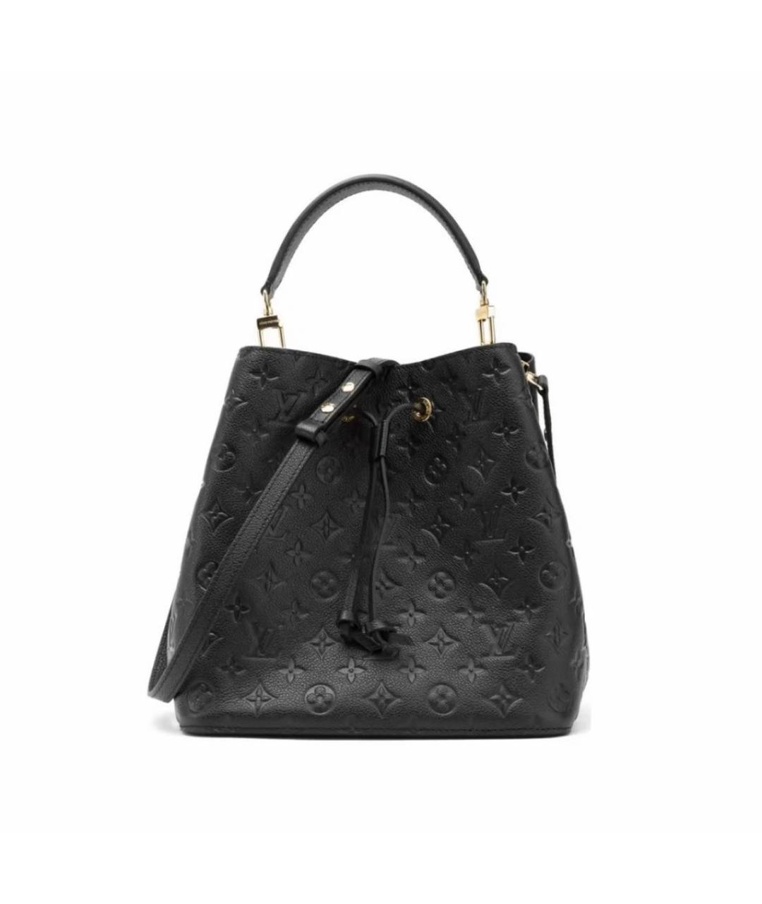 LOUIS VUITTON Черная кожаная сумка с короткими ручками, фото 6
