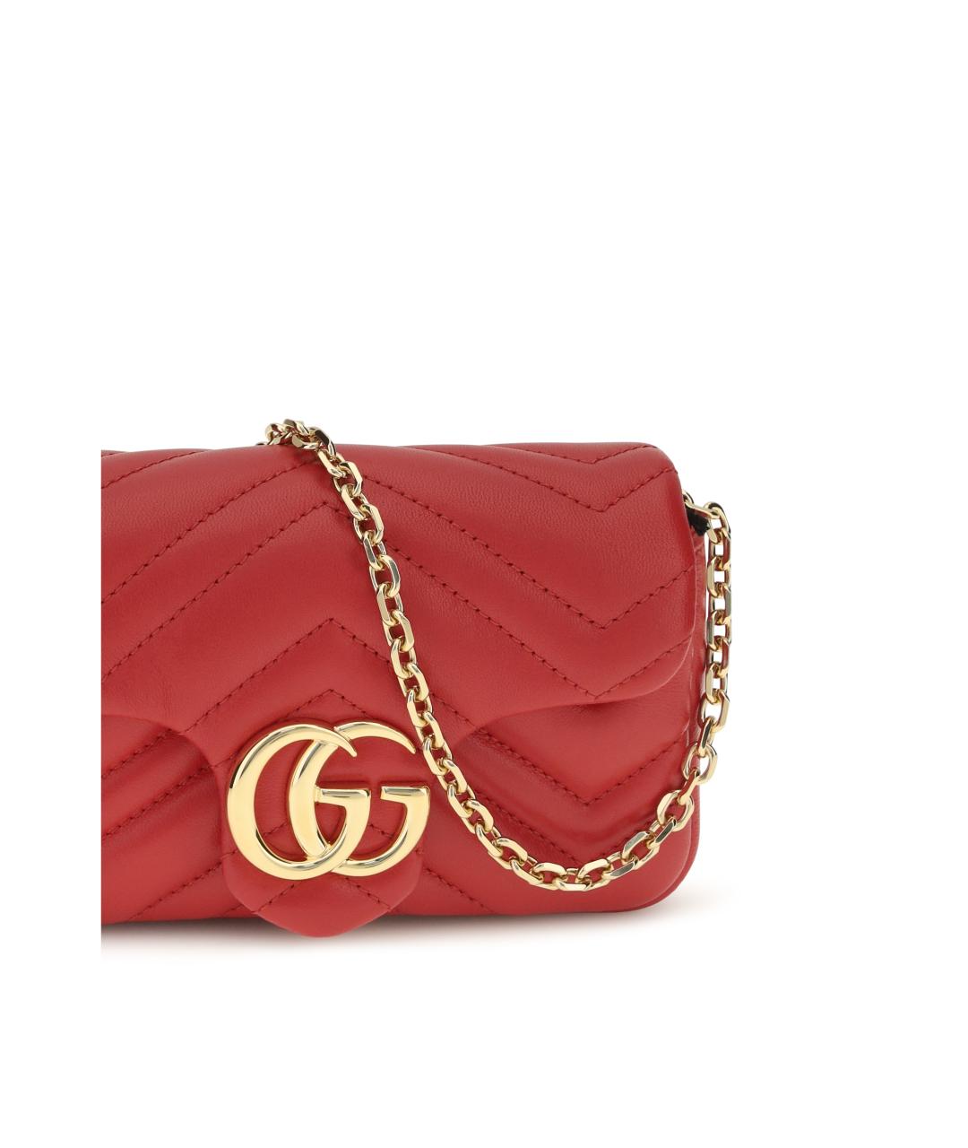 GUCCI Красная кожаная сумка через плечо, фото 4