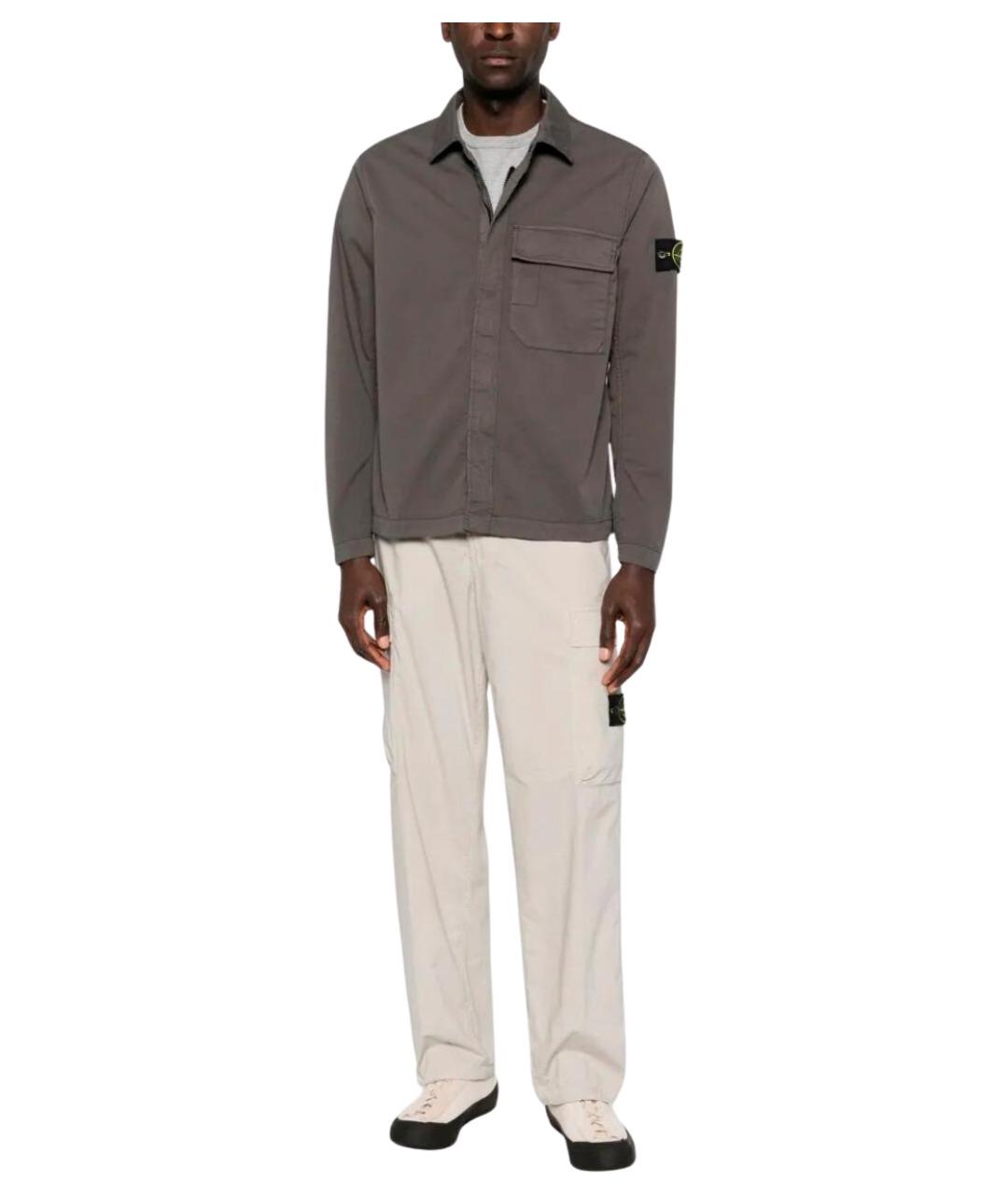 STONE ISLAND Серая хлопковая куртка, фото 2