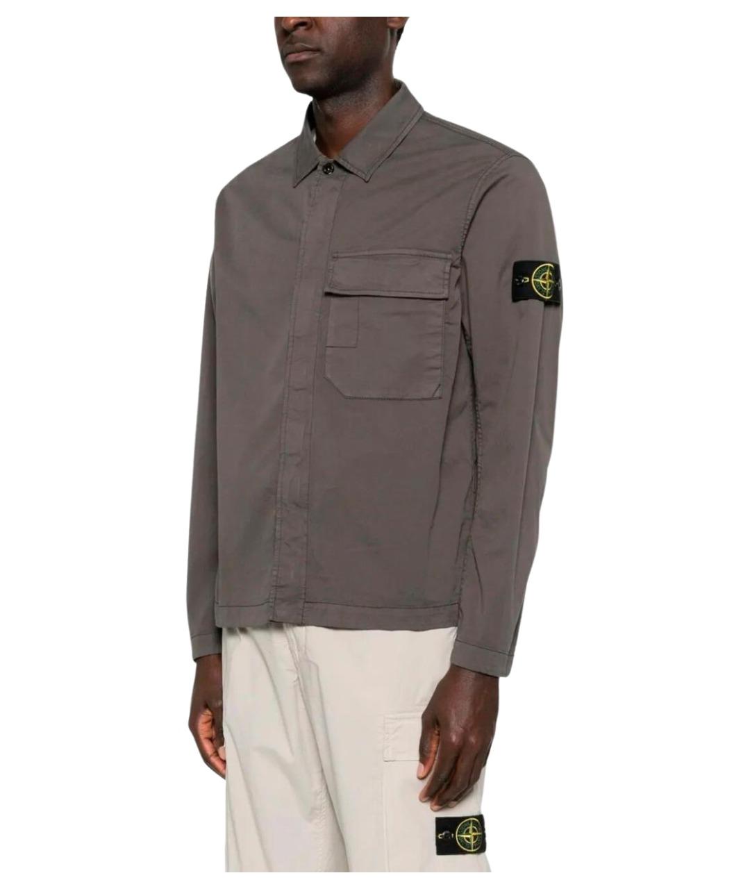 STONE ISLAND Серая хлопковая куртка, фото 4