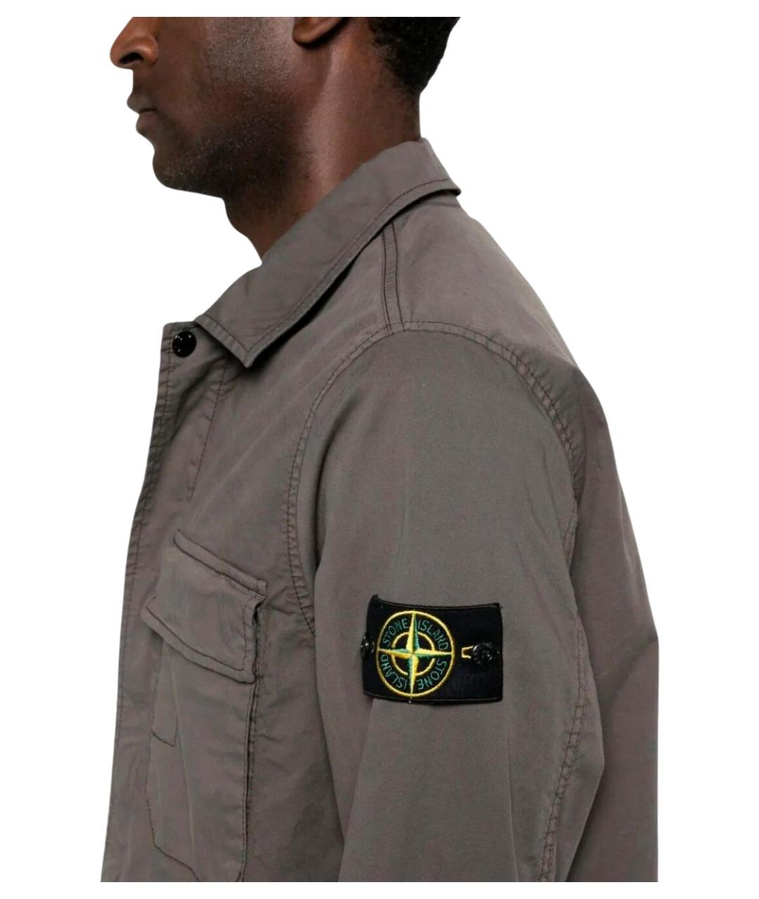 STONE ISLAND Серая хлопковая куртка, фото 3