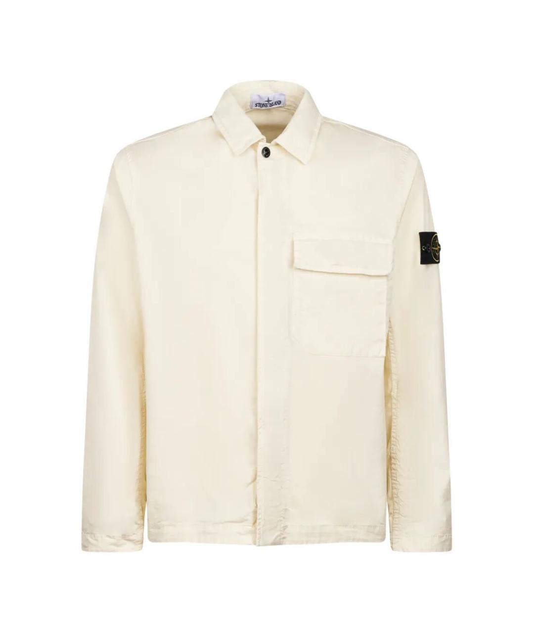 STONE ISLAND Белая хлопковая куртка, фото 1