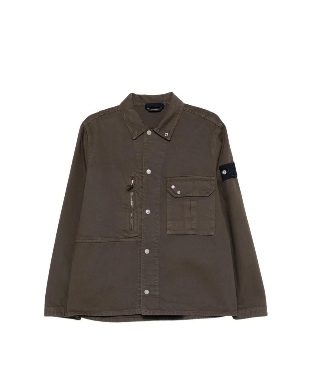 STONE ISLAND Коричневая хлопковая кэжуал рубашка, фото 1