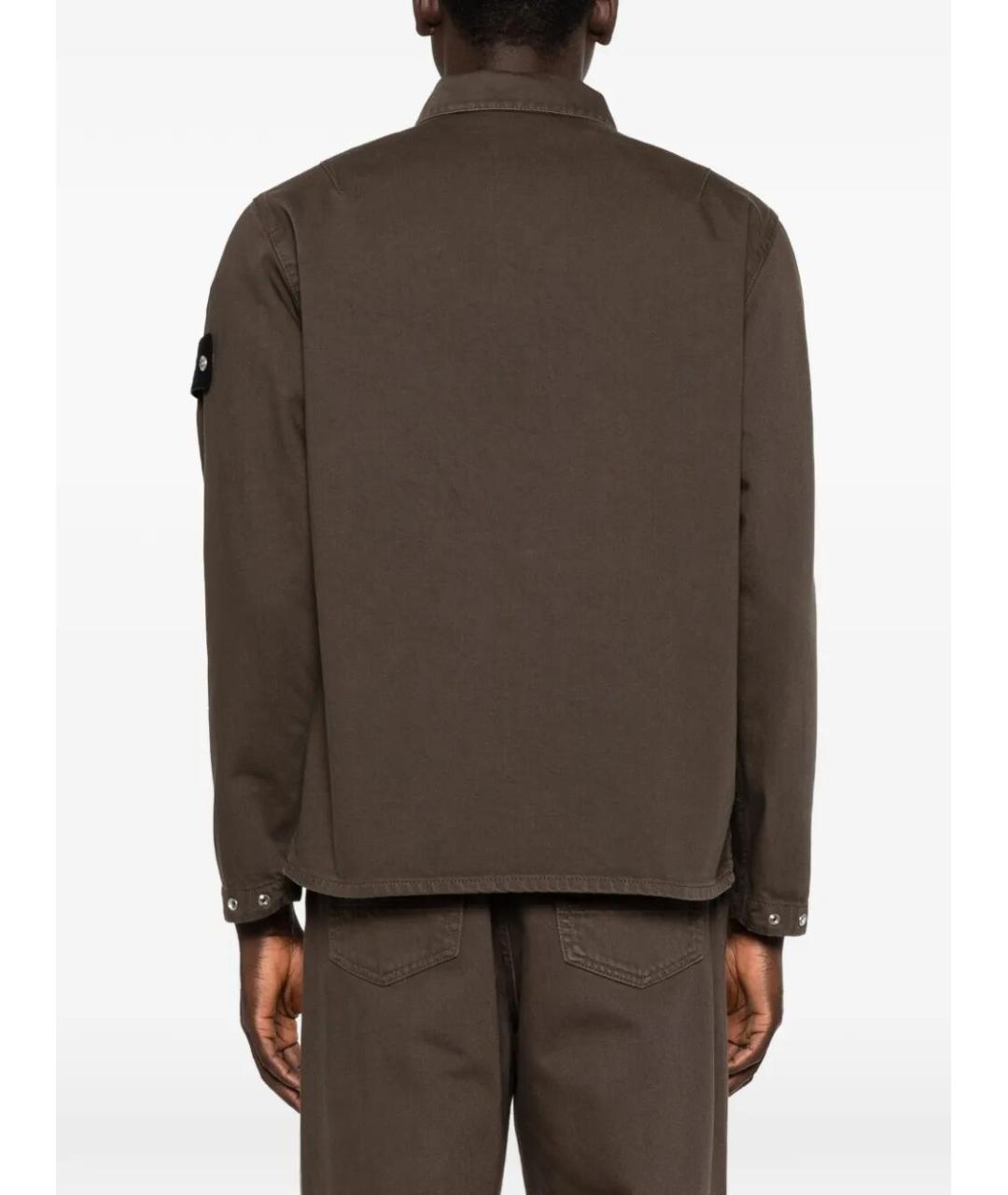 STONE ISLAND Коричневая хлопковая кэжуал рубашка, фото 5