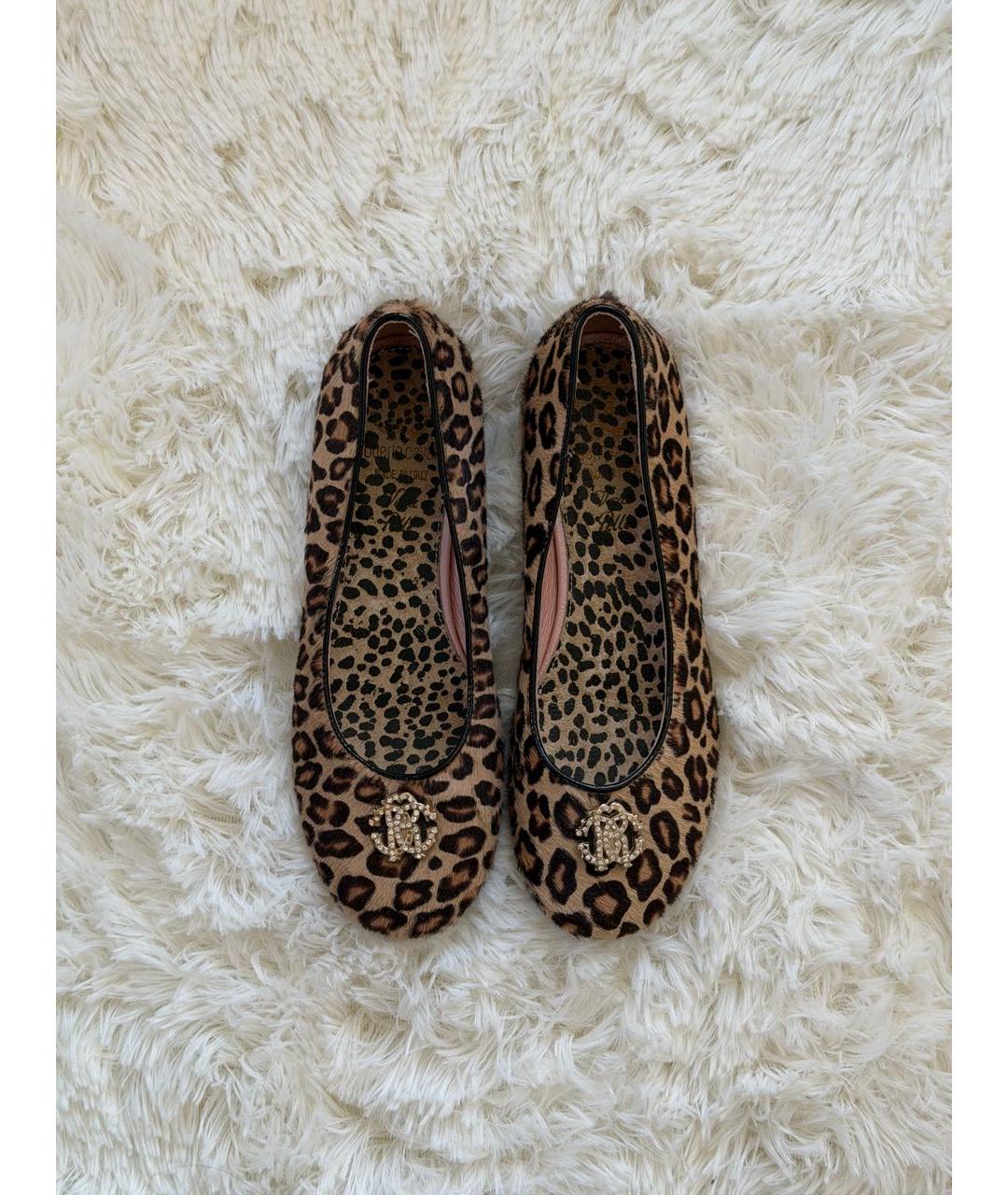 ROBERTO CAVALLI Коричневые балетки, фото 3