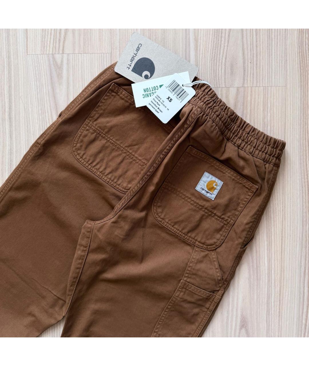 CARHARTT WIP Коричневые хлопковые повседневные брюки, фото 3