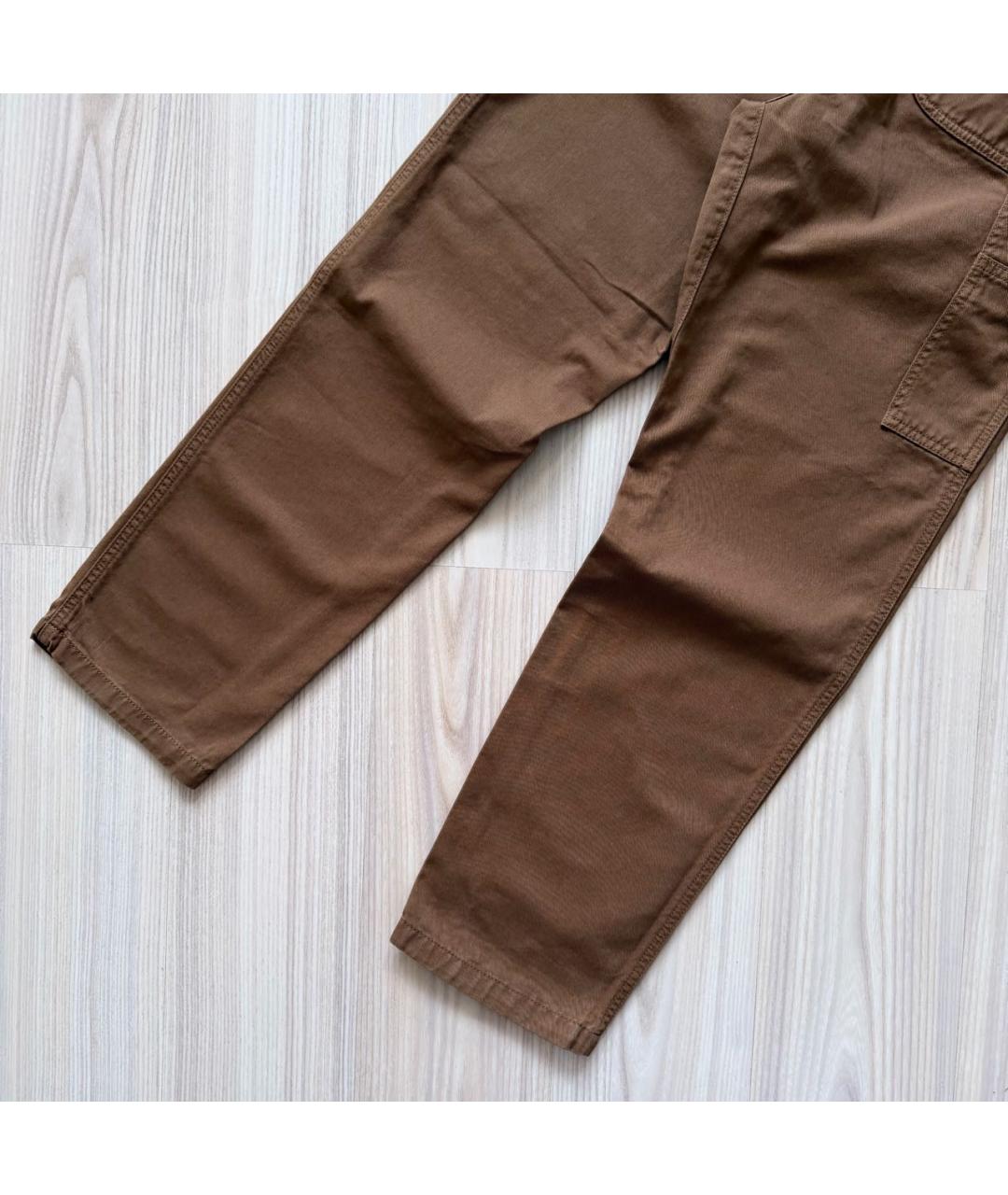 CARHARTT WIP Коричневые хлопковые повседневные брюки, фото 4
