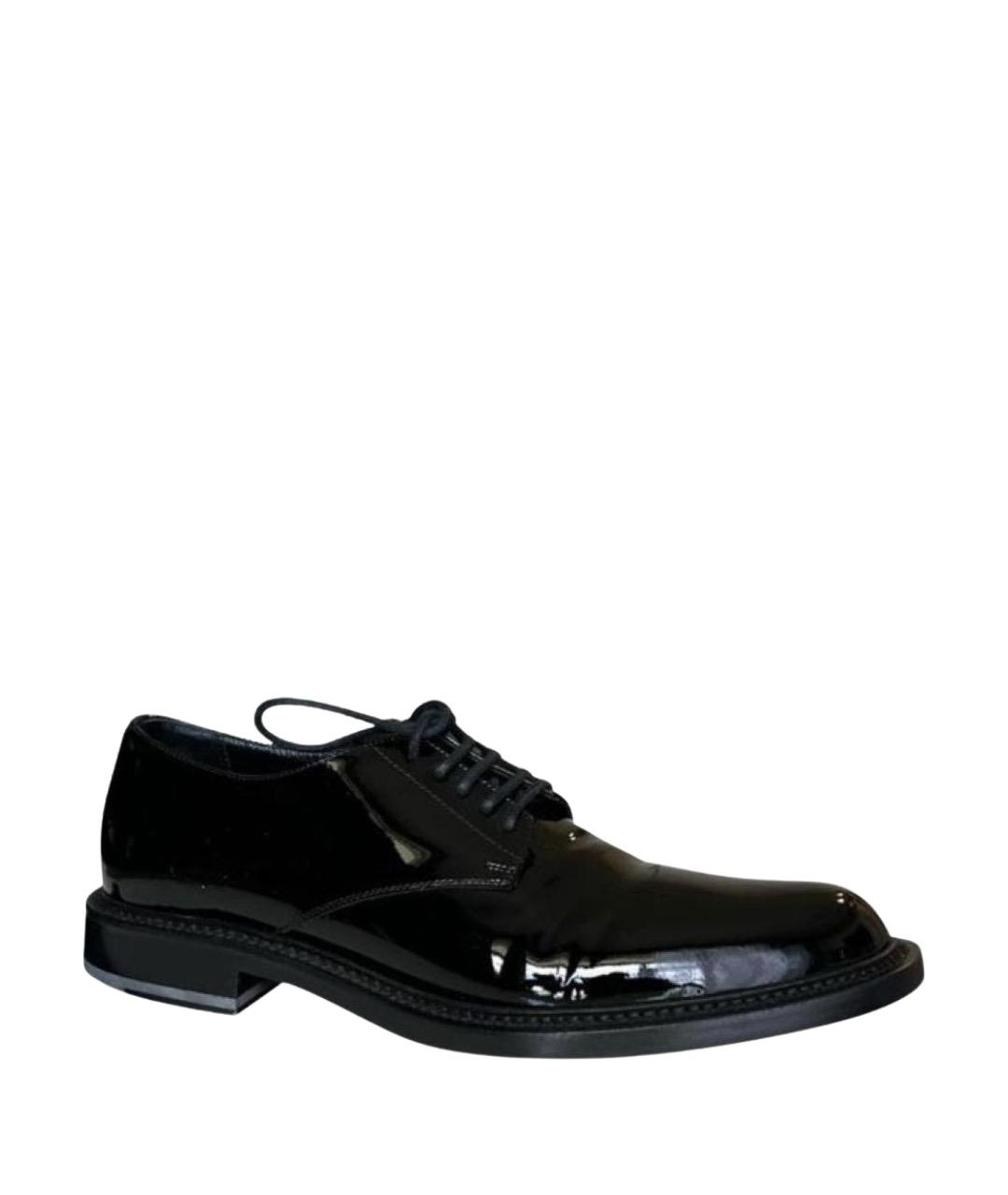 SAINT LAURENT Черные ботинки из лакированной кожи, фото 1