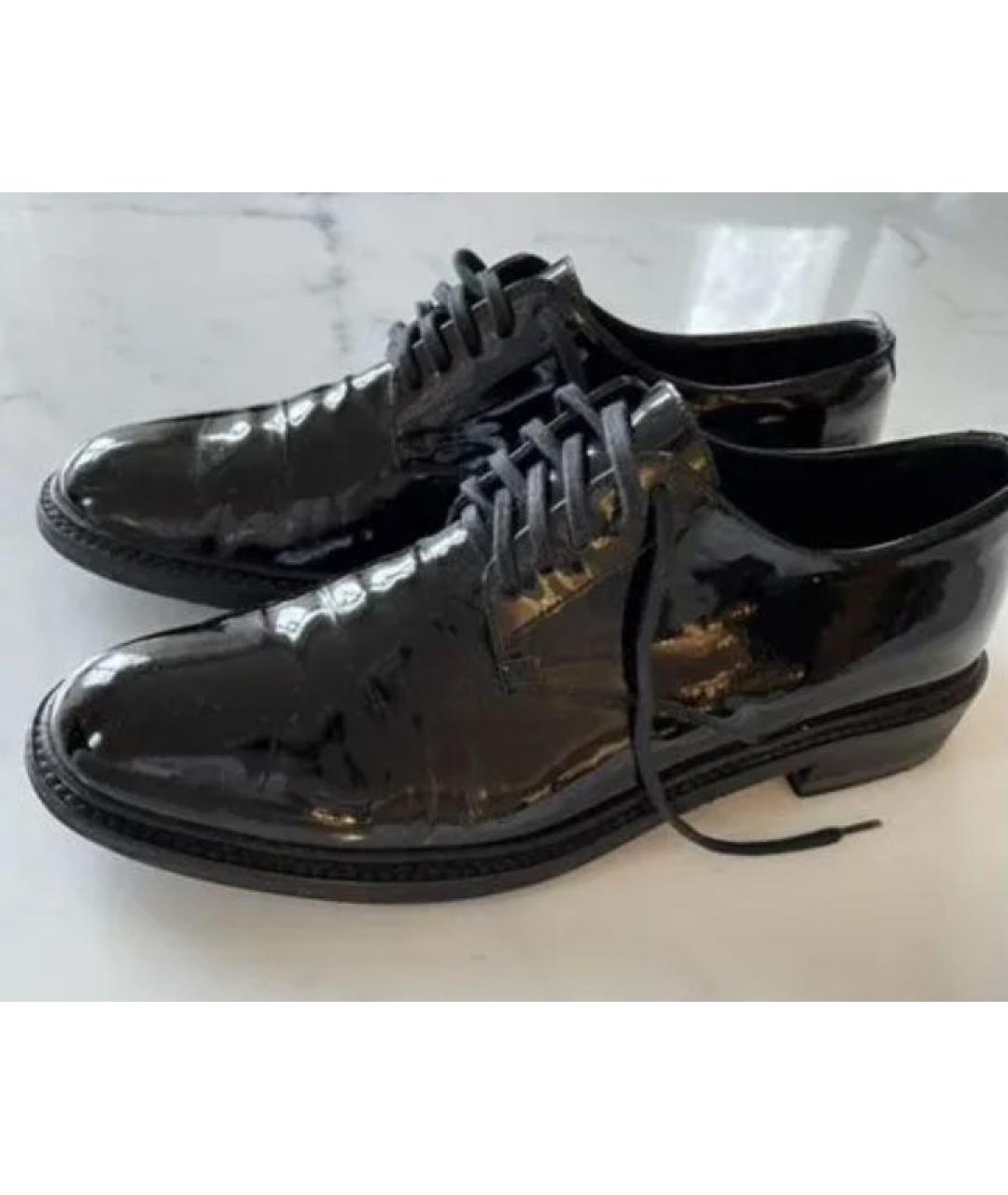 SAINT LAURENT Черные ботинки из лакированной кожи, фото 2