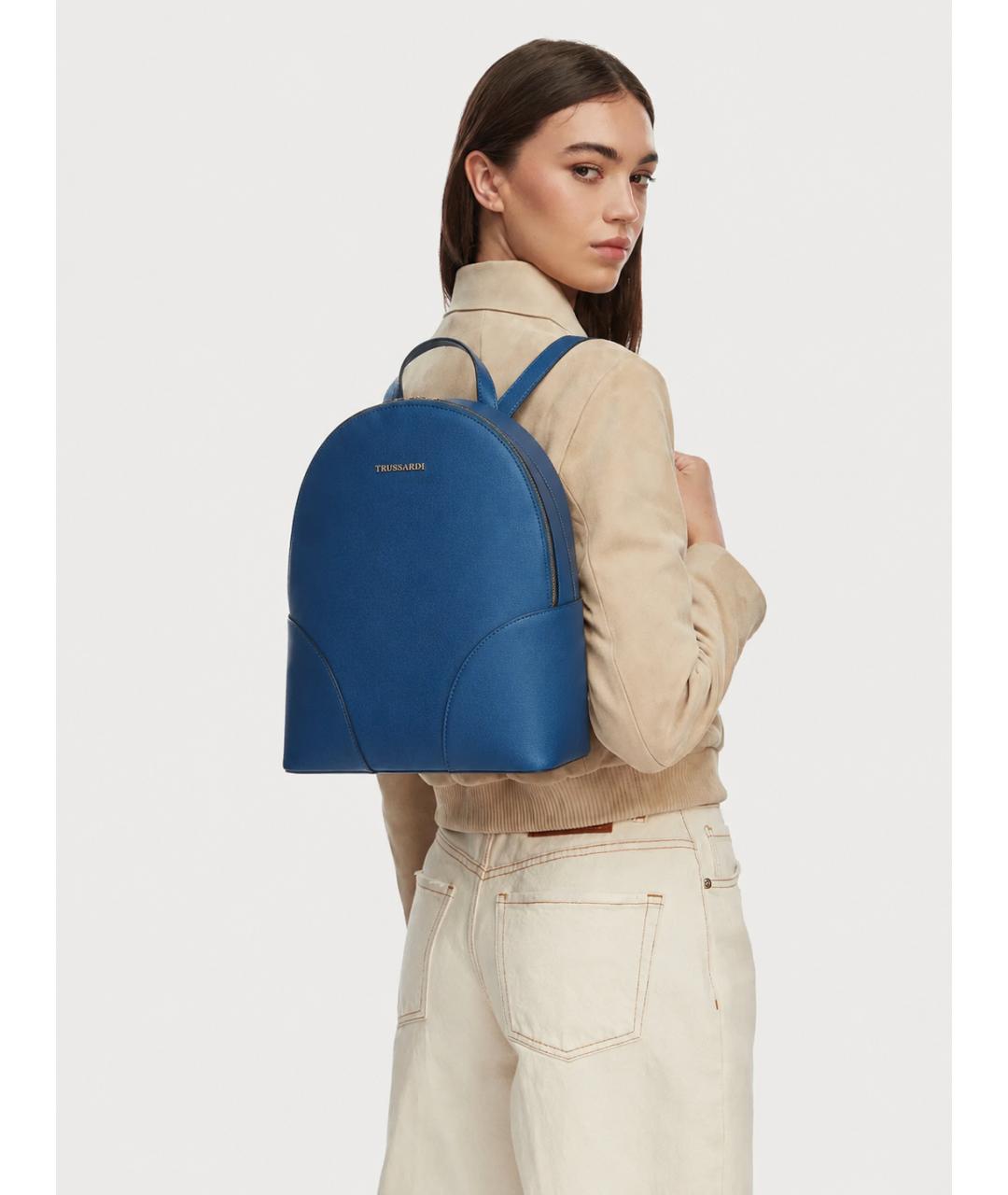 TRUSSARDI Синий рюкзак из искусственной кожи, фото 9