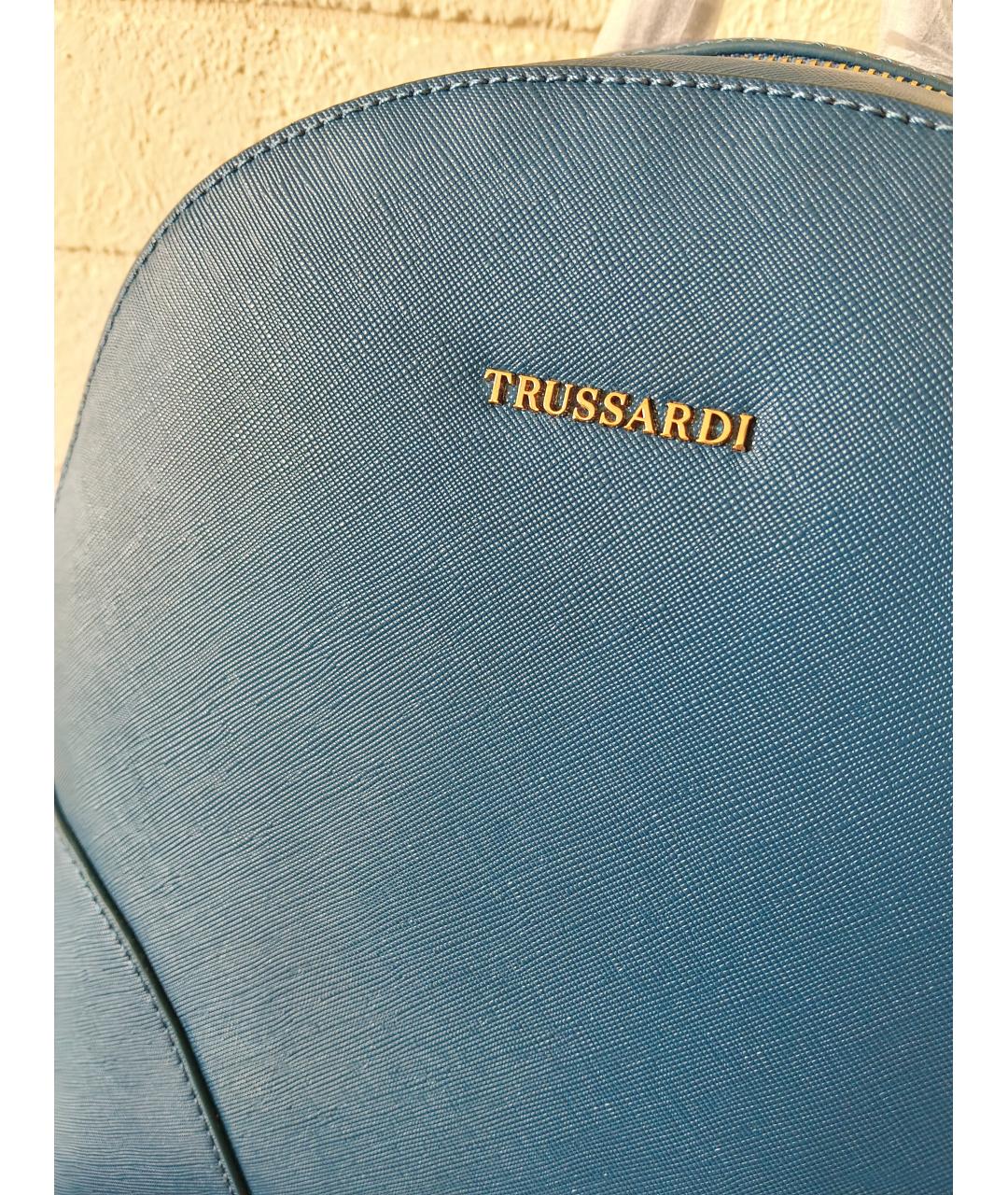 TRUSSARDI Синий рюкзак из искусственной кожи, фото 7