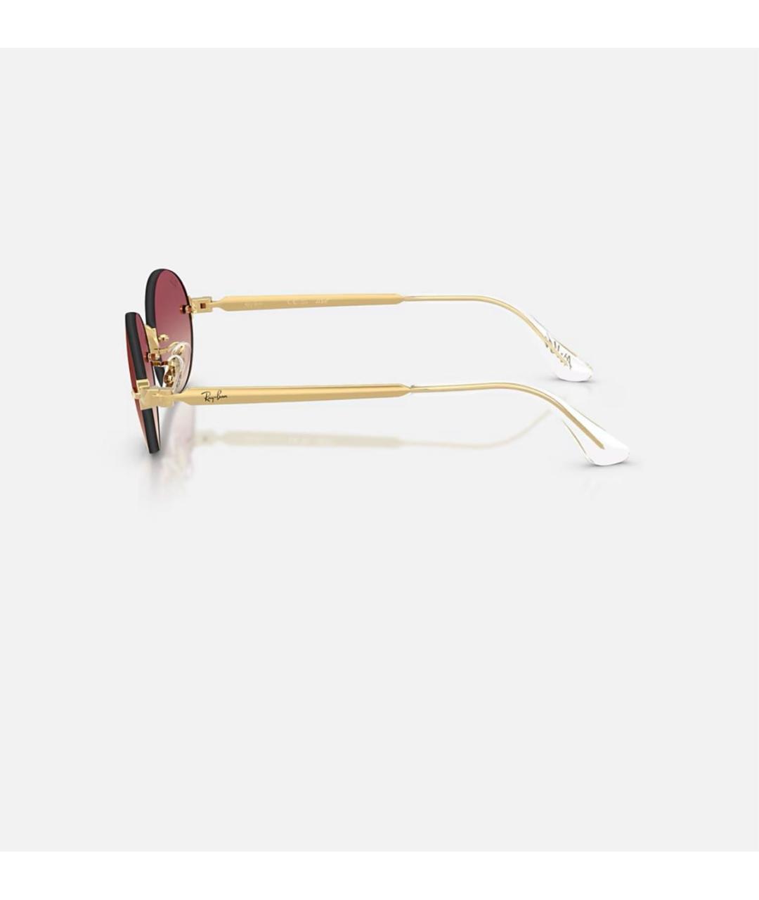 RAY BAN Золотые металлические солнцезащитные очки, фото 3