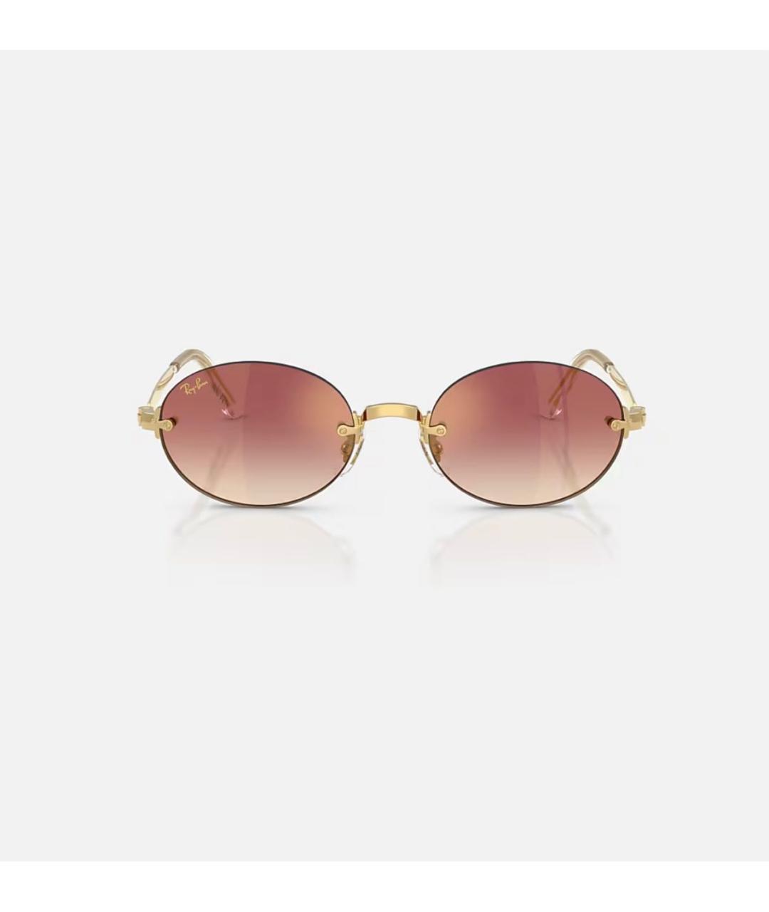RAY BAN Золотые металлические солнцезащитные очки, фото 8