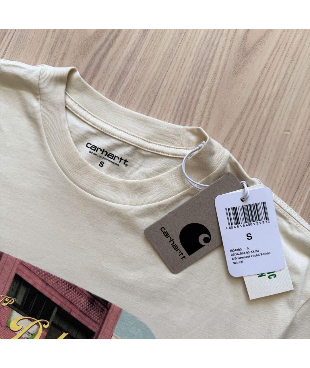 CARHARTT WIP Бежевая хлопковая футболка, фото 5